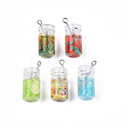 Glass Bottle Pendants CRES-N017-02-1
