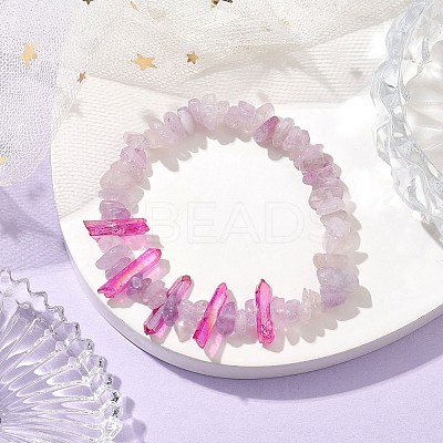 Natural Amethyst Chips Beaded Stretch Bracelets BJEW-TA00494-04-1