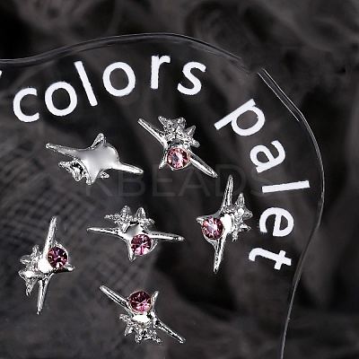Star Alloy Rhinestone Cabochons MRMJ-WH0075-114-28-1