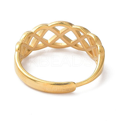 Ion Plating(IP) 304 Stainless Steel Hollow Sailor's Knot Adjustable Rings RJEW-D006-28G-1