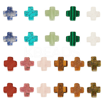 22Pcs 11 Styles Natural & Synthetic Mixed Gemstone Beads G-TA0002-52-1