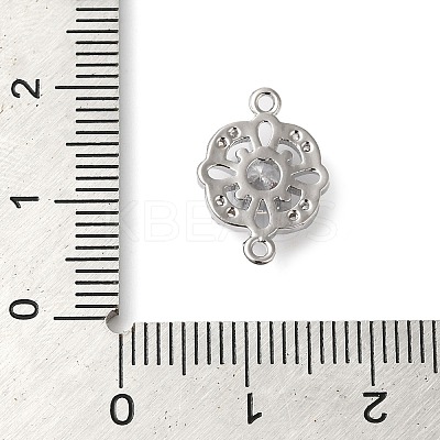 Brass Pave Clear Cubic Zirconia Connector Charms KK-G503-32P-1