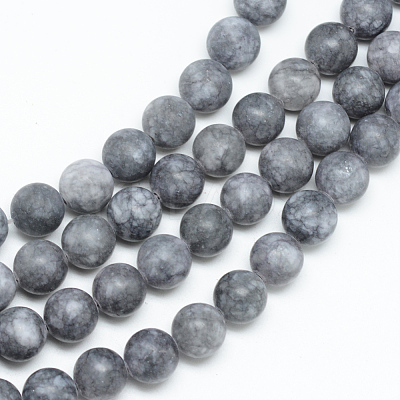 Natural White Jade Bead Strands X-G-R297-8mm-33-1
