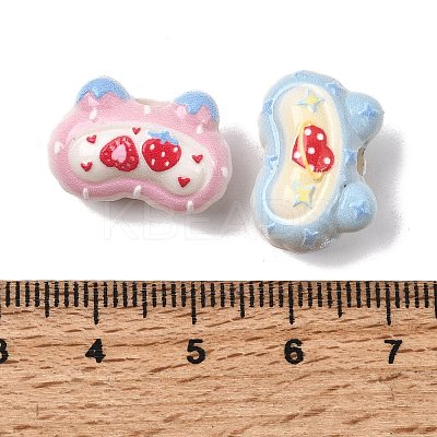 Embossed Opaque Acrylic Beads OACR-Z039-07-1