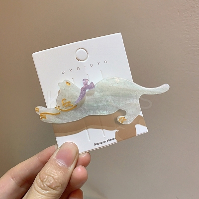 Glitter Cat Acrylic Alligator Hair Clips X-ANIM-PW0002-07B-1