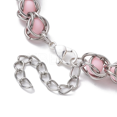 Opaque Acrylic Beaded Bracelets BJEW-JB10228-1