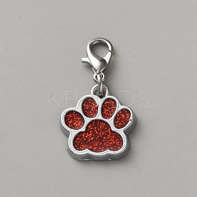 Zinc Alloy Enamel Glitter Powder Pendant Decoration HJEW-WH0001-14P-13-1