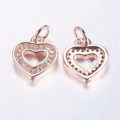 Long-Lasting Plated Brass Micro Pave Cubic Zirconia Charms LS-ZIRC-F069-50RG-1
