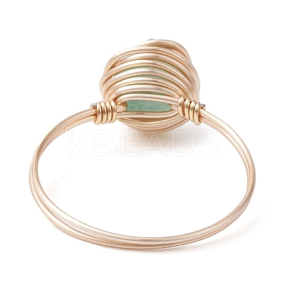 4Pcs 4 Styles Round Natural Green Aventurine & Amethyst & Hemimorphite & Rose Quartz Finger Rings Sets RJEW-TA00147-1