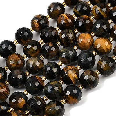 Natural Tiger Eye Beads Strands G-C249-A20-16mm-1