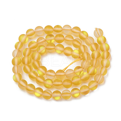 Synthetic Moonstone Beads Strands G-R375-6mm-A07-1