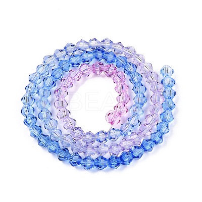 Gradient Color Baking Paint Glass Bead Strands LS-DGLA-A039-T4mm-A019-1