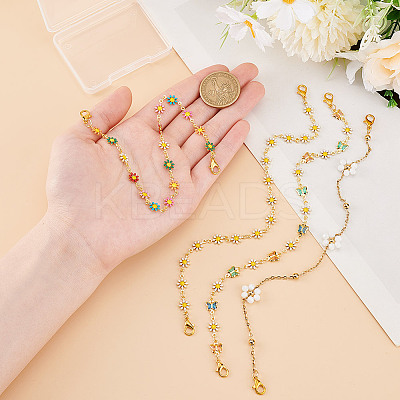 Brass Enamel Link Baseball Cap Chain AJEW-GO00028-1