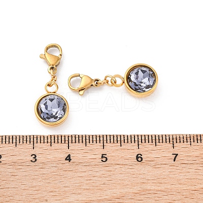 Ion Plating(IP) 304 Stainless Steel Rhinestone Pendants STAS-D301-26G-17-1