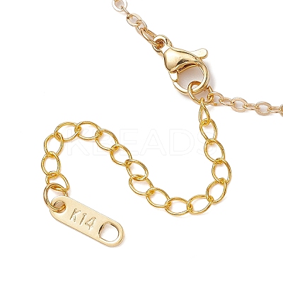Brass Red Enamel Maple Leaf Pendant Cable Chain Necklaces for Women NJEW-JN05080-1