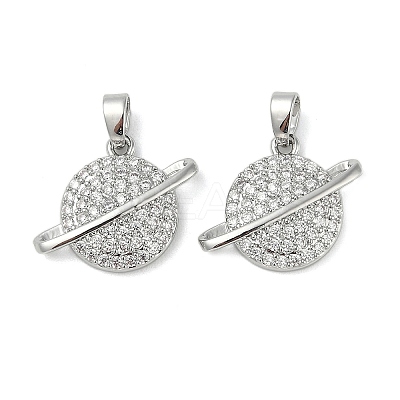 Brass Micro Pave Cubic Zirconia Pendants KK-U045-12P-1
