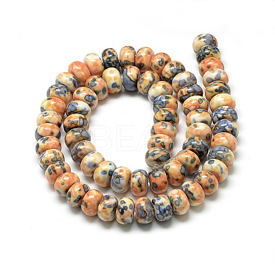 Synthetic Ocean White Jade Beads Strands LS-G-S257-5x10mm-12-1