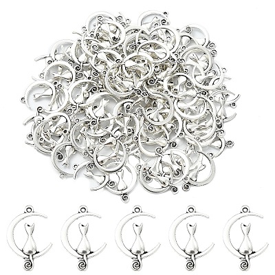 100Pcs Tibetan Style Alloy Pendants TIBE-YW0001-93-1