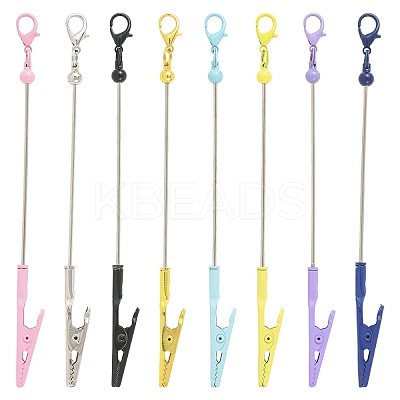 8Pcs 8 Colors Alloy Bracelet Tool Jewelry Helper Beadable Alligator Clip AJEW-YW0002-08-1
