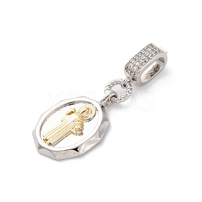 Brass Micro Pave Cubic Zirconia Pendants KK-S510-45GP-01-1
