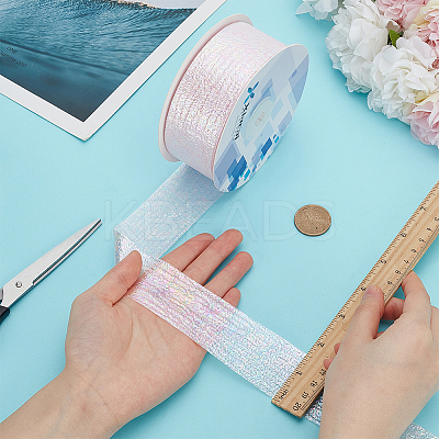 18M Iridescent Polyester Ribbon OCOR-WH0097-10B-1