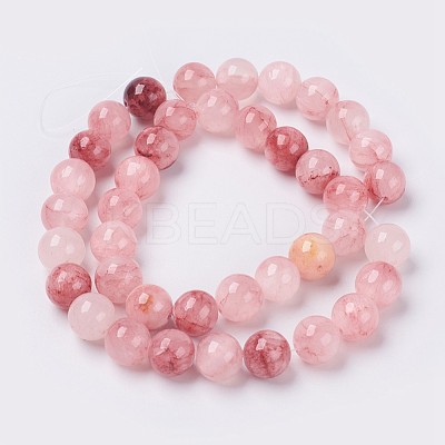 Natural Colorful Green Jade Beads Strands X-G-G757-02-8mm-1