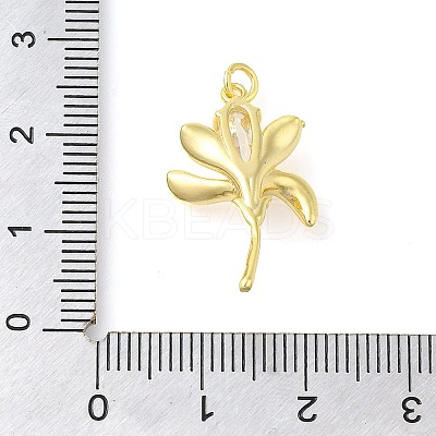 Rack Plating Brass Cubic Zirconia Pendants KK-S396-33G-1
