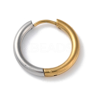 Two Tone 304 Stainless Steel Huggie Hoop Earrings LS-EJEW-P250-01C-1