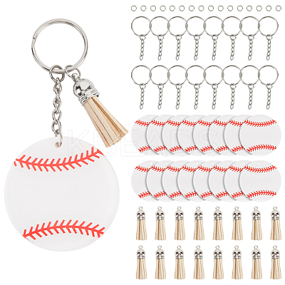 DIY Sports Ball Acrylic Pendant Keychain Making Kits DIY-SP0001-44A-1