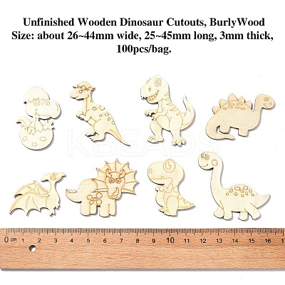 Unfinished Wooden Dinosaur Cutouts WOOD-CJC0010-01-1