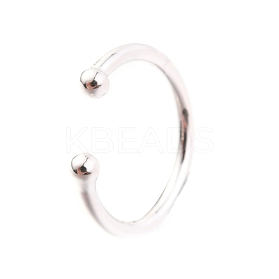 Anti-Tarnish Rhodium Plated 925 Sterling Silver Cuff Earrings EJEW-H124-06P-1