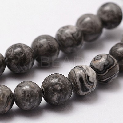Natural Map Stone/Picasso Stone/Picasso Jasper Bead Strands X-G-D840-60-6mm-1