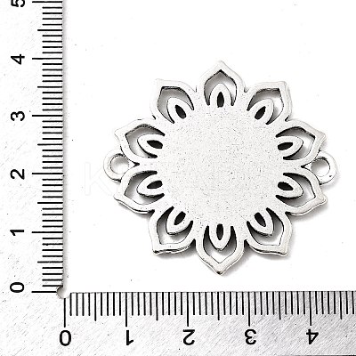 Tibetan Style Alloy Flower Cabochon Connector Bezel Settings LS-PALLOY-J494-06AS-1