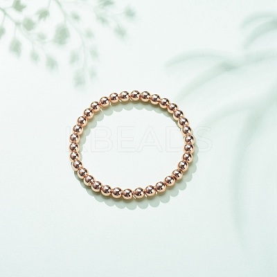 Synthetic Hematite Round Beaded Stretch Bracelet BJEW-JB08582-03-1