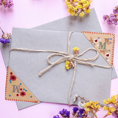 4Pcs 4 Styles Season Theme Non-woven Felt Embroidery Corner Bookmarks FIND-HY0002-47A-1