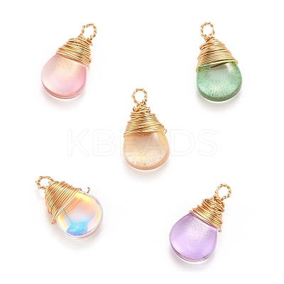Transparent Glass Pendants PALLOY-JF00559-1