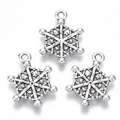 Tibetan Style Alloy Pendants TIBE-N010-22AS-RS-1
