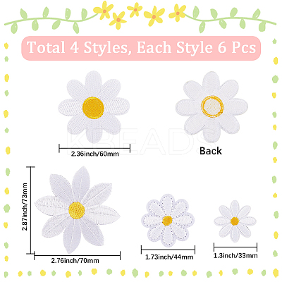 24Pcs 4 Styles Iron on Cloth Patches FIND-CY0001-20-1