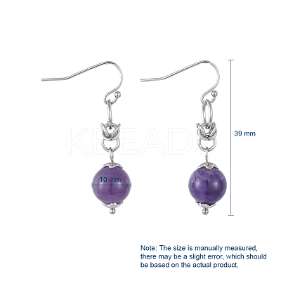 Natural Gemstone Dangle Earrings EJEW-JE03934-1