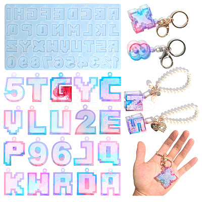 Letter & Number DIY Silicone Pendant Molds DIY-F139-01-1