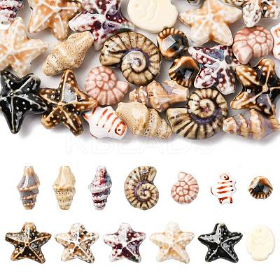 26Pcs 13 Styles Handmade Porcelain Ceramic Beads PORC-FS0001-29-1