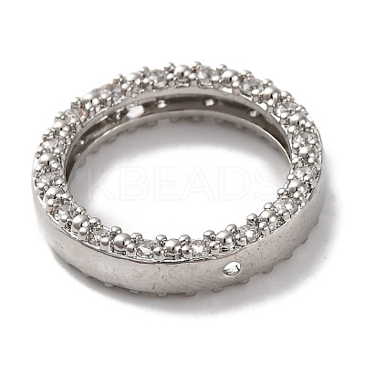 Rack Plating Brass with Cubic Zirconia Bead Frame KK-S406-09A-P-1