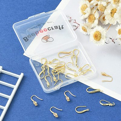 24Pcs 6 Style Brass Micro Pave Clear Cubic Zirconia Earring Hooks KK-BBC0002-11-1