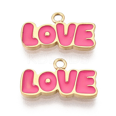 304 Stainless Steel Enamel Pendants STAS-T068-02B-1