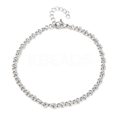 304 Stainless Steel Chain Bracelets BJEW-P376-03P-1