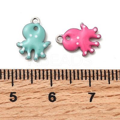 304 Stainless Steel Enamel Charms STAS-Q363-14H-P-1