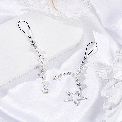 2Pcs 2 Style Iron Star Pendant for DIY Keychains AJEW-LP0001-51-1