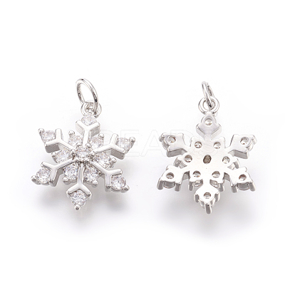 Brass Micro Pave Cubic Zirconia Pendants X-KK-F774-10P-NR-1