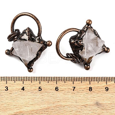 Natural Quartz Crystal Merkaba Star Pendants G-C144-02R-06-1