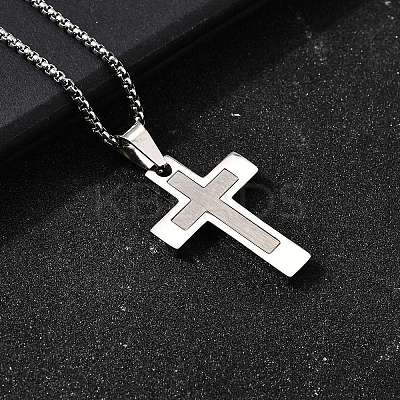 304 Stainless Steel Pendant Necklaces NJEW-P329-03A-P-1